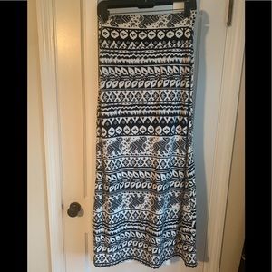 Black and white maxi skirt